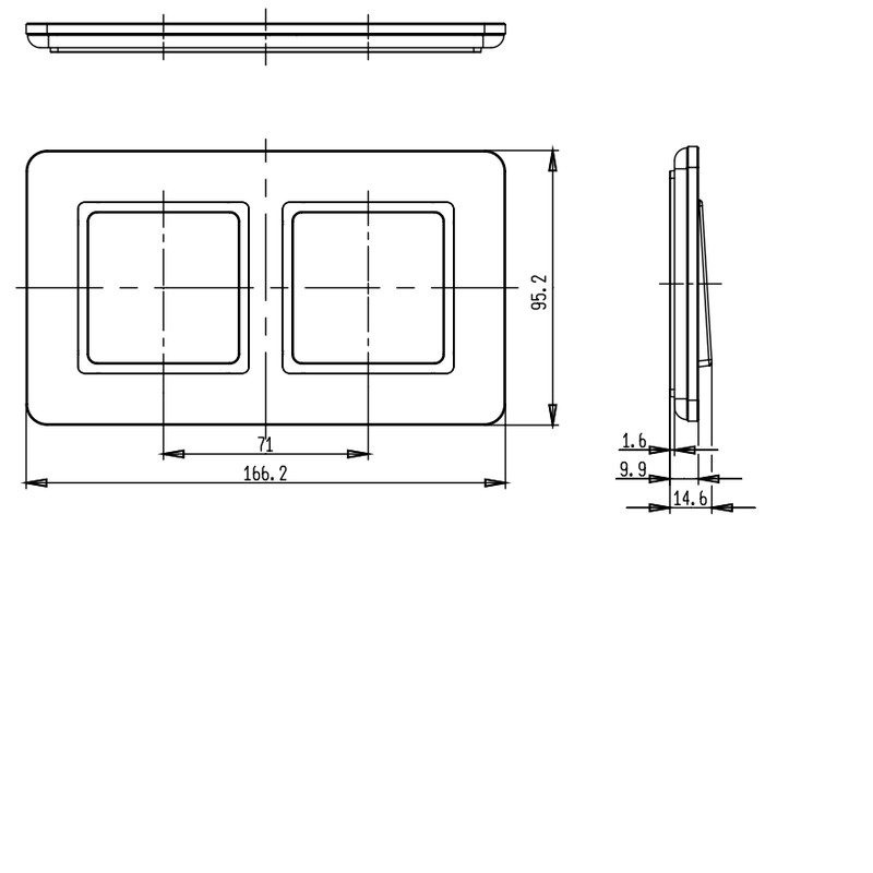hager Frame q.7 2-f. rst brushed vertical