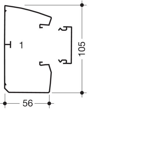 hager Office trunking tehalit gbd gbd501000 pvc 54x105x2000 wht