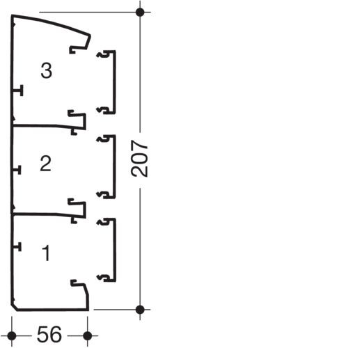 hager Office trunking tehalit gbd gbd501900 pvc 56x204x2000 wht