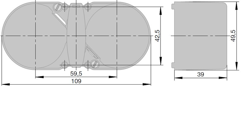 hager Kojerasia integro flow 2os. d49mm s 37mm 1vp har