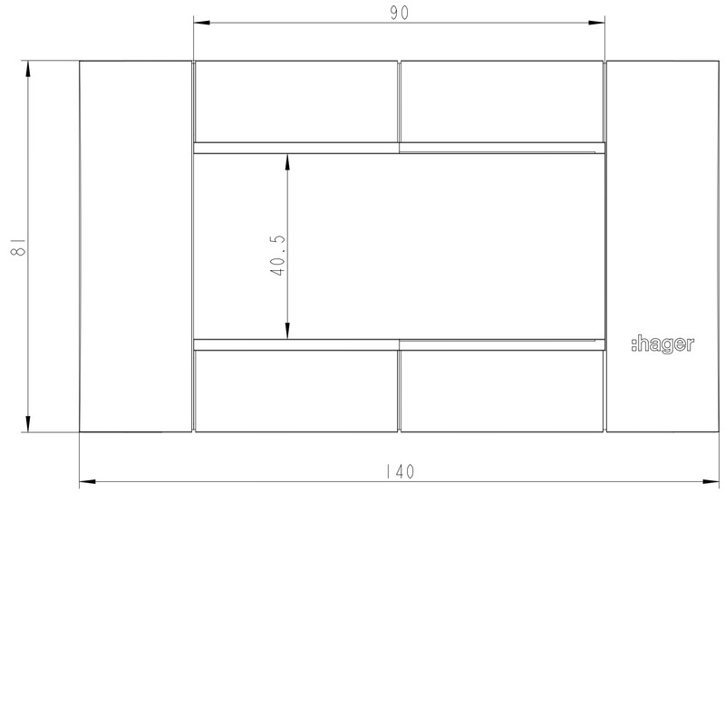 hager Cover plate tehalit.brp gt452 hf 2f 4m white