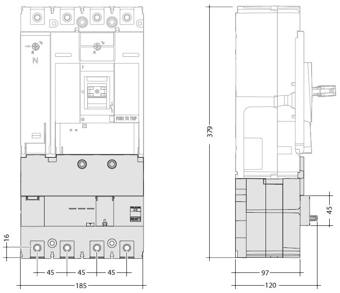 hager Rcd block p630 4p 630a 0.1-10a
