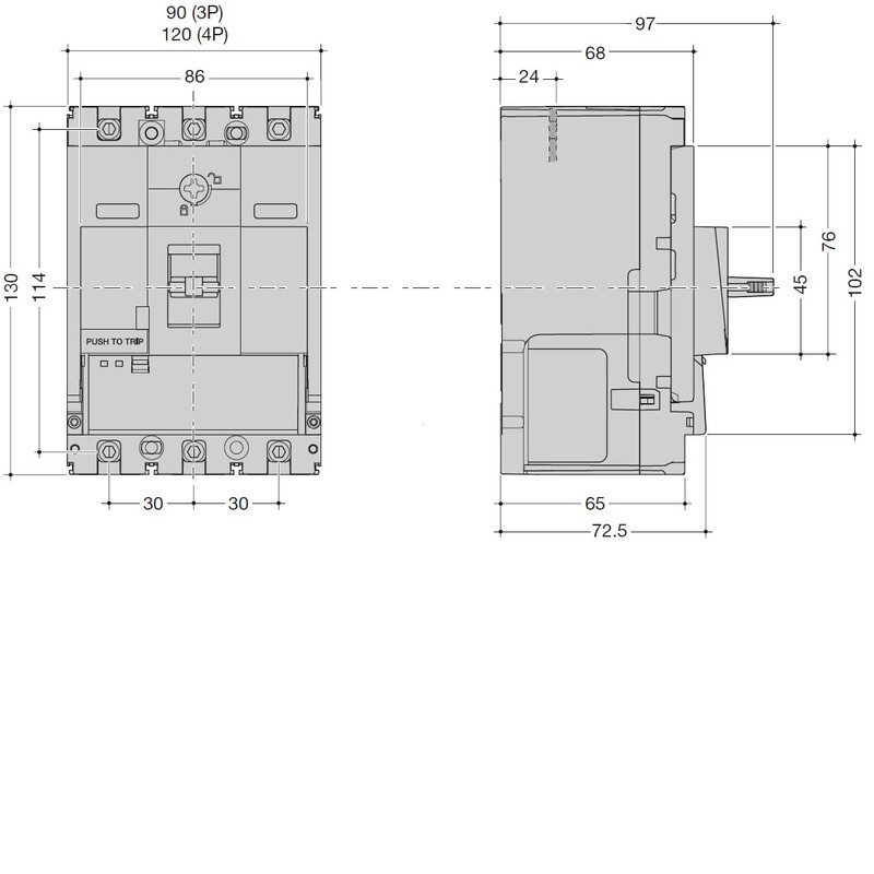 hager Kompaktikatkaisija hager p160 tm 3n 63a 25ka