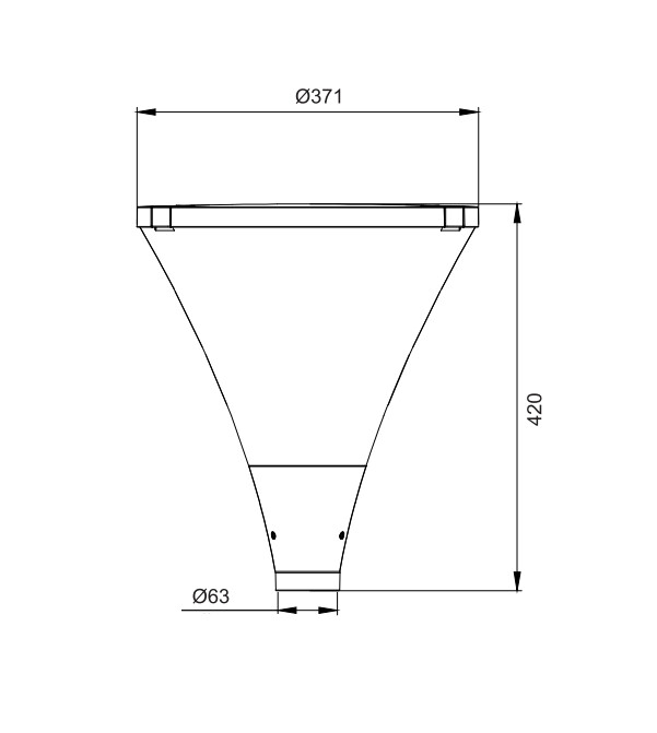 ledimo Pole mounted luminaire zone pt ip66 20w d371mm 840