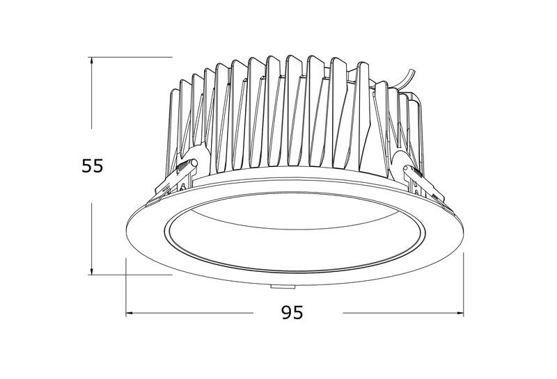 ledimo Downlight comply ip54 8w 95mm 3cct 60deg w