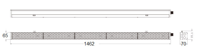 ledimo Surface mnt./suspen. luminaire linear 75w 1462mm 840 60d da w