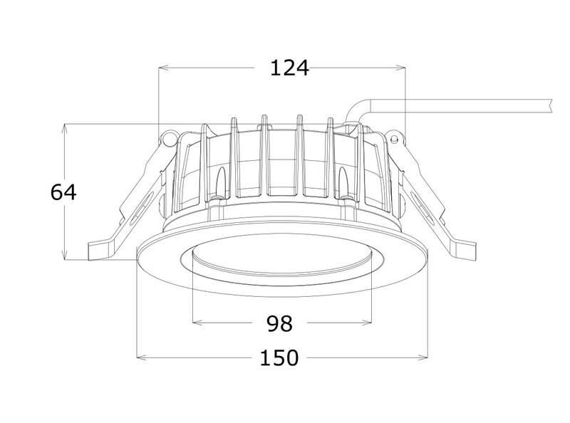 ledimo Downlight dura dl ip65 18w 150mm 840 38deg da2 w