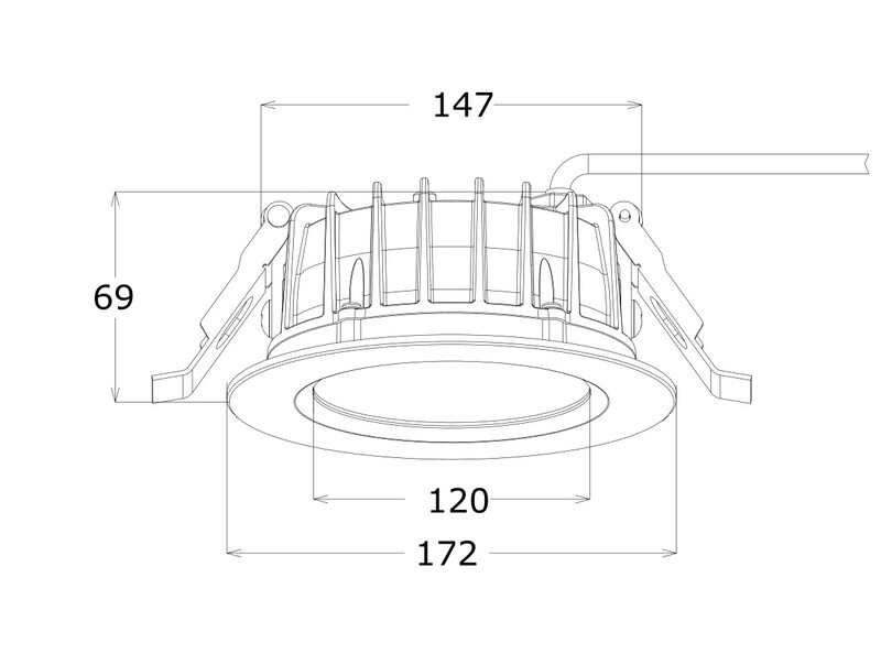 ledimo Downlight dura dl ip65 18w 172mm 840 38deg b