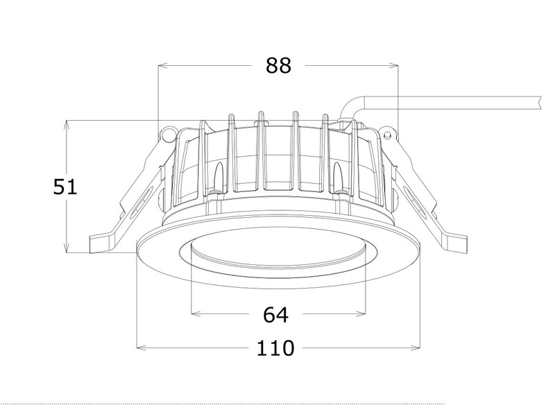 ledimo Downlight dura dl ip65 10w 110mm 840 36deg da2 b