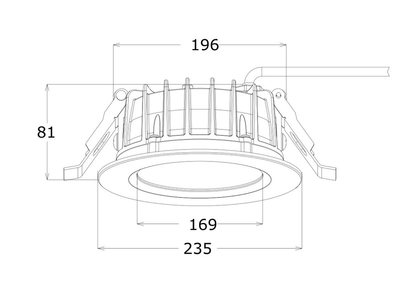 ledimo Downlight dura dl ip65 25w 235mm 830 38deg da2 b