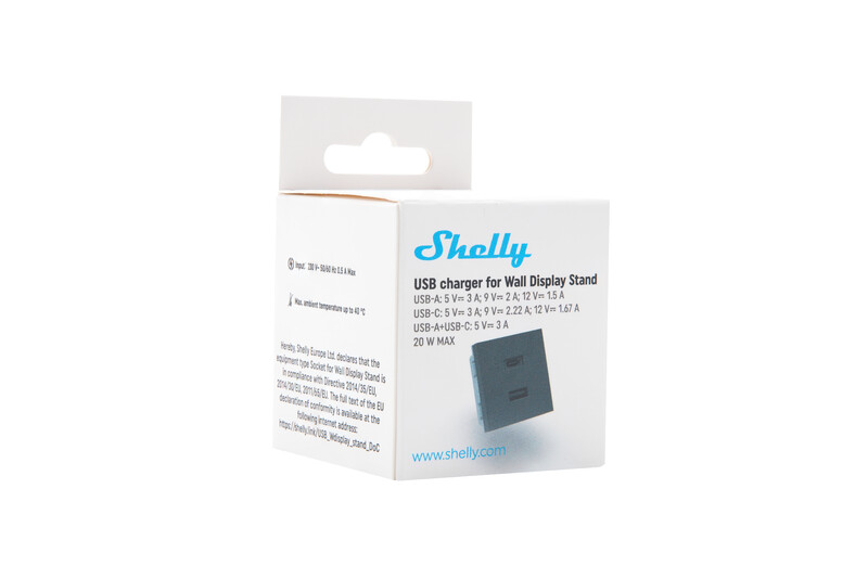 shelly Mounting accessory wall display usb black