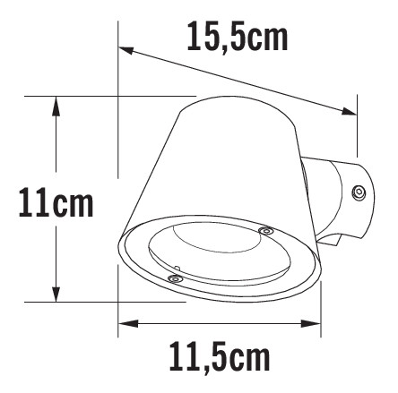 konstsmide Seinävalaisin ulko trieste 7523-320 ip44 gu10 ga