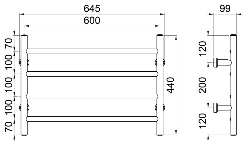 rej design Towel rail electric rej largo e 60444 chrome,w.timer