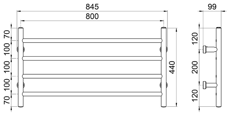 rej design Towel rail electric rej largo e 80444 black,w.timer