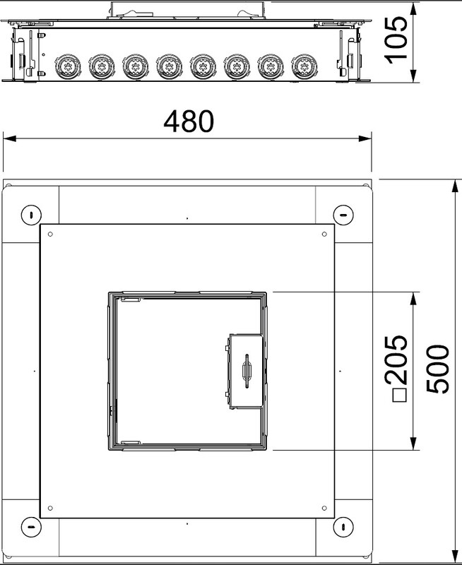 obo bettermann Floor box complete kit obo rksn2 4 ksd v20, 6-mod., rst