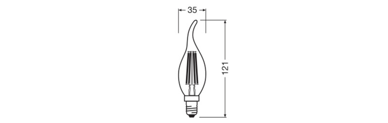 ledvance Kronlampa performance classic clba 3,4w/827 470lm e14 cl