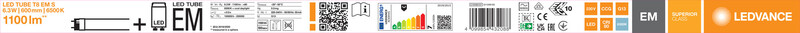 ledvance Led-valoputki t8 superior t8 em s 600 6,3w/865 1100lm