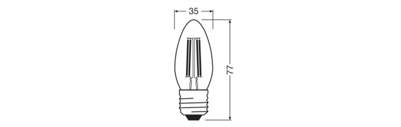 ledvance Candle lamp pfm classic clb 3,4w/827 470lm e27 cl