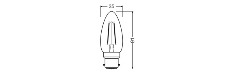 ledvance Kronlampa performance classic clb 1,8w/827 250lm b22d cl