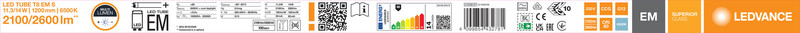 ledvance Led-valoputki t8 superior t8 em s 1200 14w/865 2600lm ml