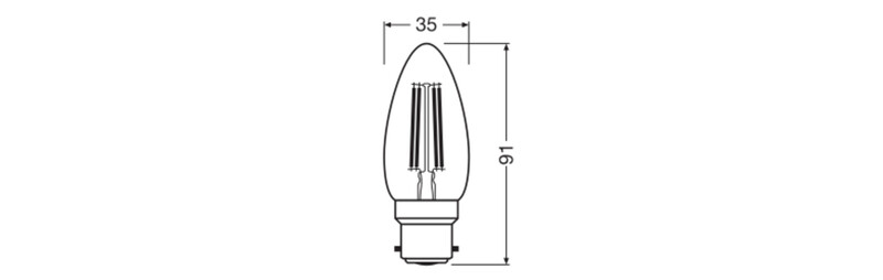 ledvance Kronlampa performance classic clb 3,4w/827 470lm b22d cl