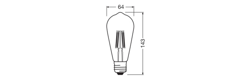 ledvance Inredningslampa pfm classic st64 3,4w/827 470lm e27 cl