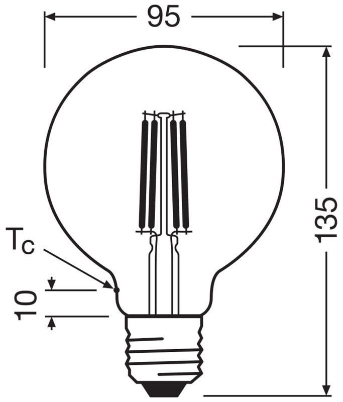 ledvance Interior lamp super. classic g95 3,8w/840 806lm e27 cl ela
