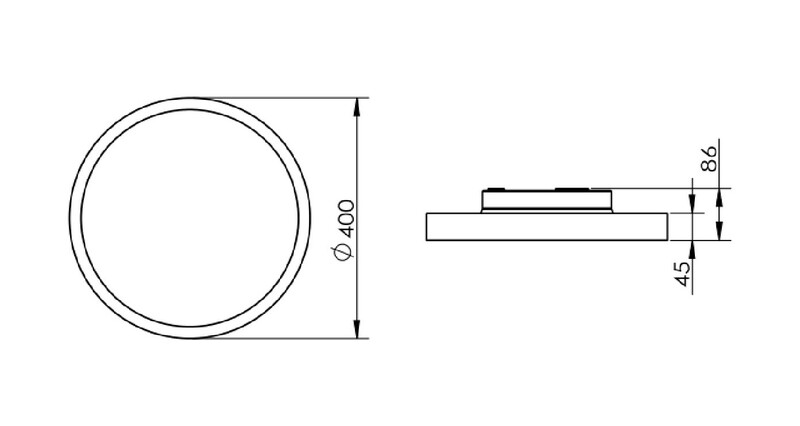 ledimo Påputs-/pendelarmatur office round 400mm 3cct w mp s