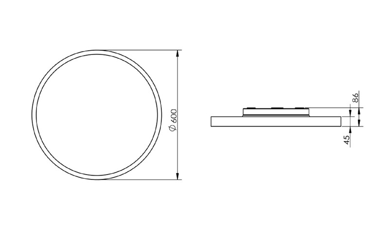 ledimo Påputs-/pendelarmatur office round 600mm 3cct b mp