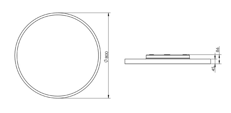 ledimo Surface mnt./suspen. luminaire office round 800mm 3cct b mp