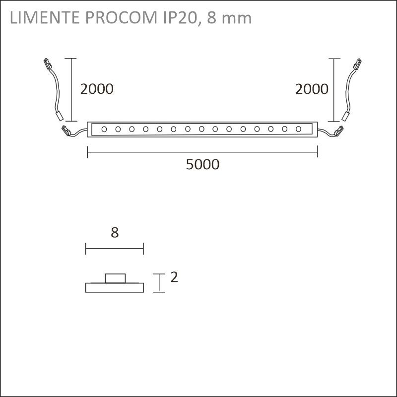 limente Led strip procom 5m 3000 k, ip20