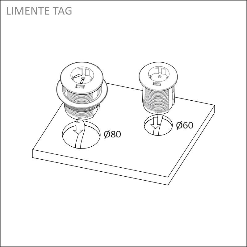 limente Socket outlet tag usb a pistorasia, mus