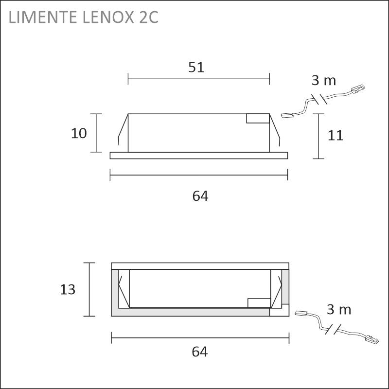 limente Kalustevalaisin lenox 2c 3x4w 3000/4000k mes