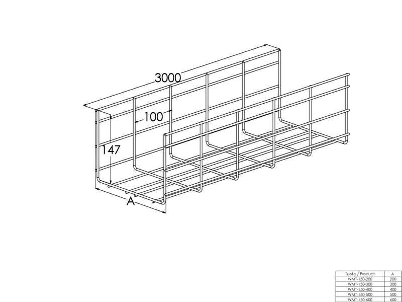 meka Wire mesh cable tray meka wmt-150-400 l 3000 xpg