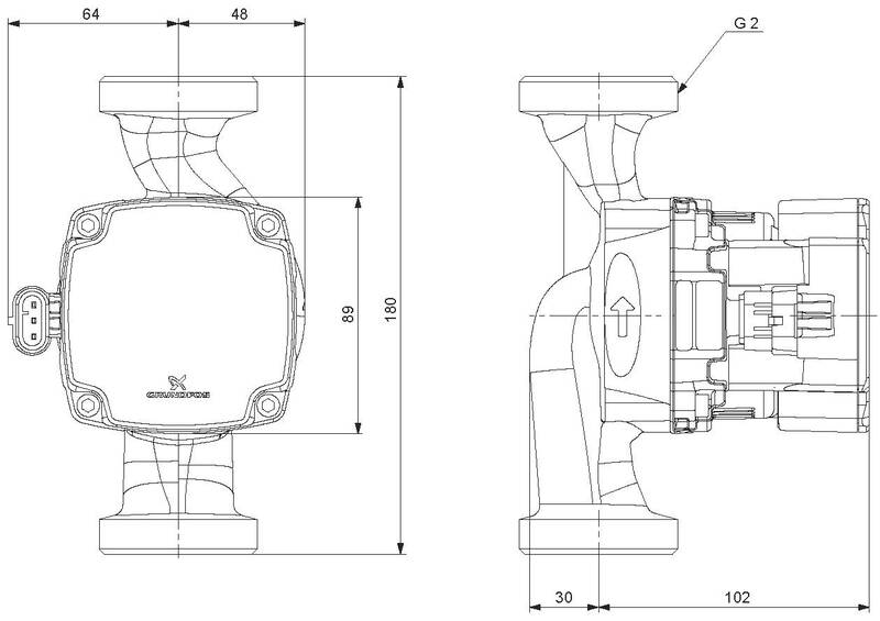grundfos Circulation grundfos alpha1 go 32-80 180 220-240v 9