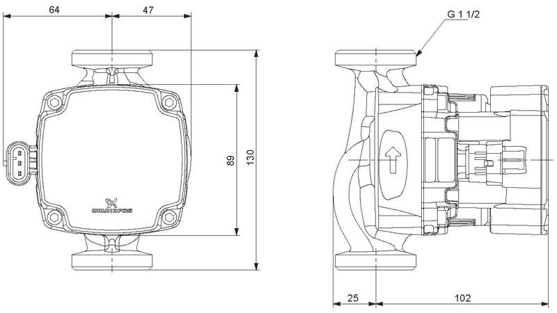 grundfos Circulation grundfos alpha1 go 25-60 130 220-240v 9