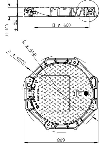 ej Cover + frame maestro 600 d400 hinged
