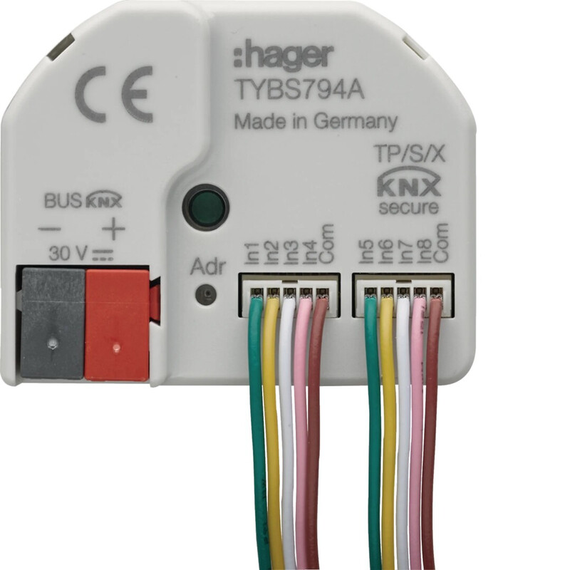 hager Input module knx tybs794a 4pf+4led-out. flushm.