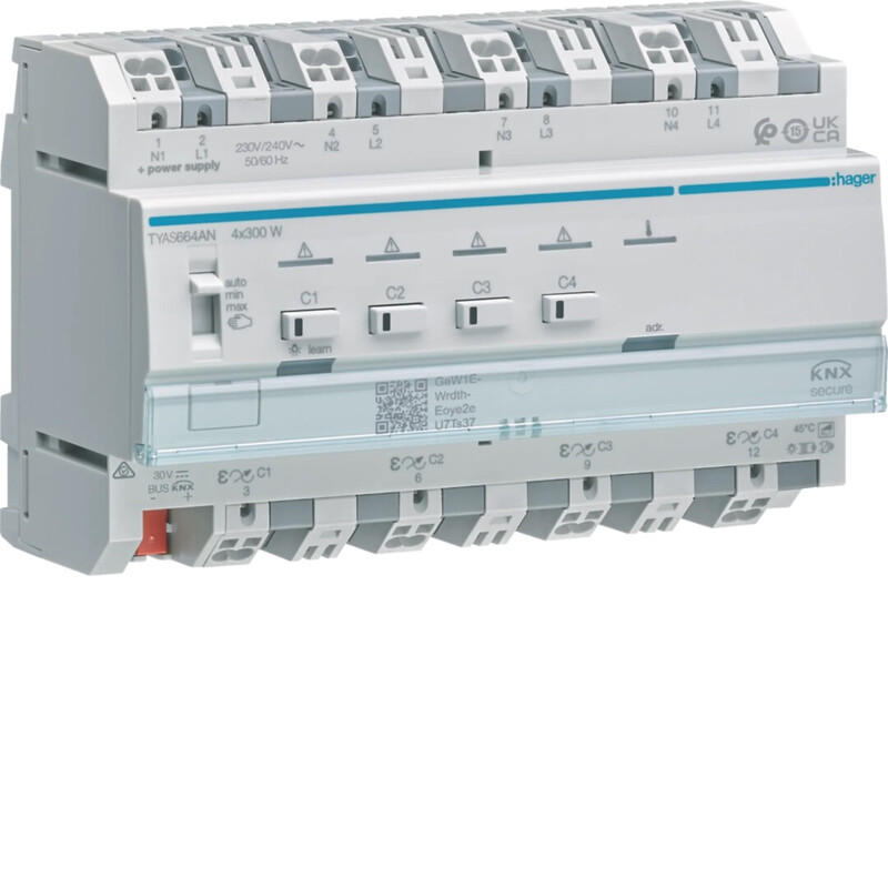 hager Dimmer knx tyas664an 4x300w rlcpd sec din