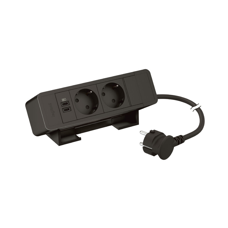 SOCKET-OUTLET PANEL INCARA 2S USB C+C 15W 2M BLK