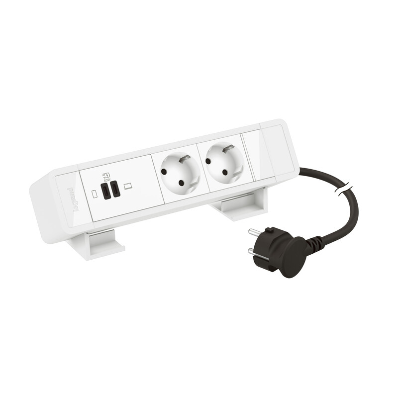 SOCKET-OUTLET PANEL INCARA 2S USB C+C PD 63W 2M WHT