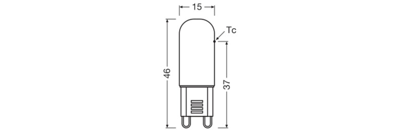 osram Led-lamp parathom special pin 1,8w/827 200lm g9 gl