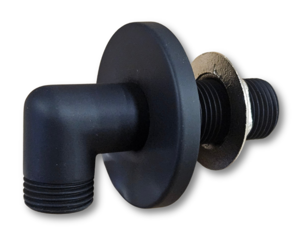 THROUGH CONNECTORS BLACK ELBOW WITH ROSET 1/2