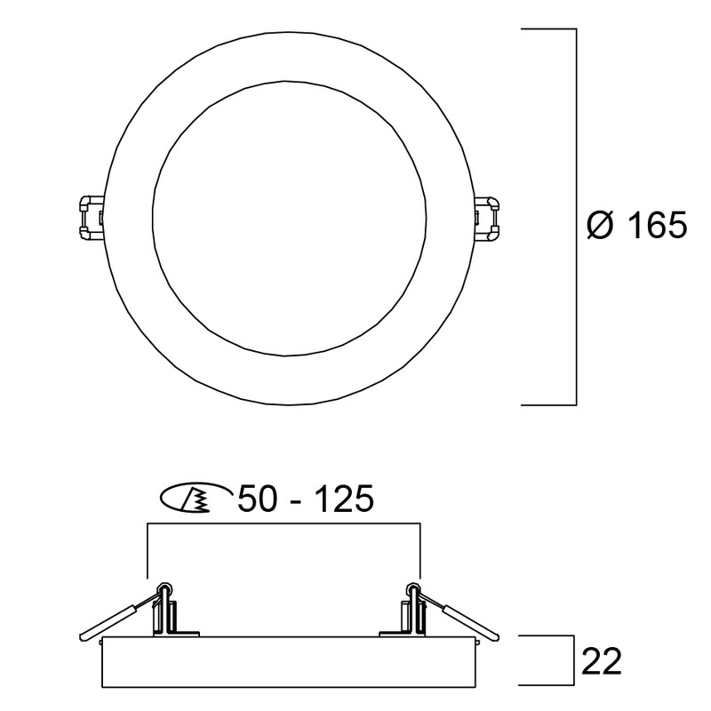 sylvania Downlight 5in1 50-125mm 12w 830/840/865 dim