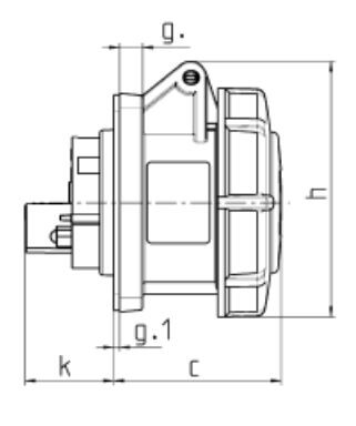 mennekes Panel mounted receptacle 240 32a5p 6h400v - ip67