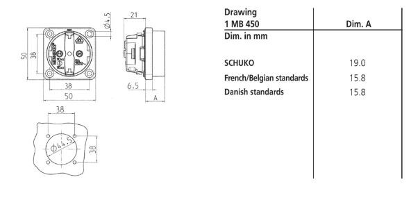 mennekes Pistorasia mennekes schuko 11561 16a 2p+e 230v ip20