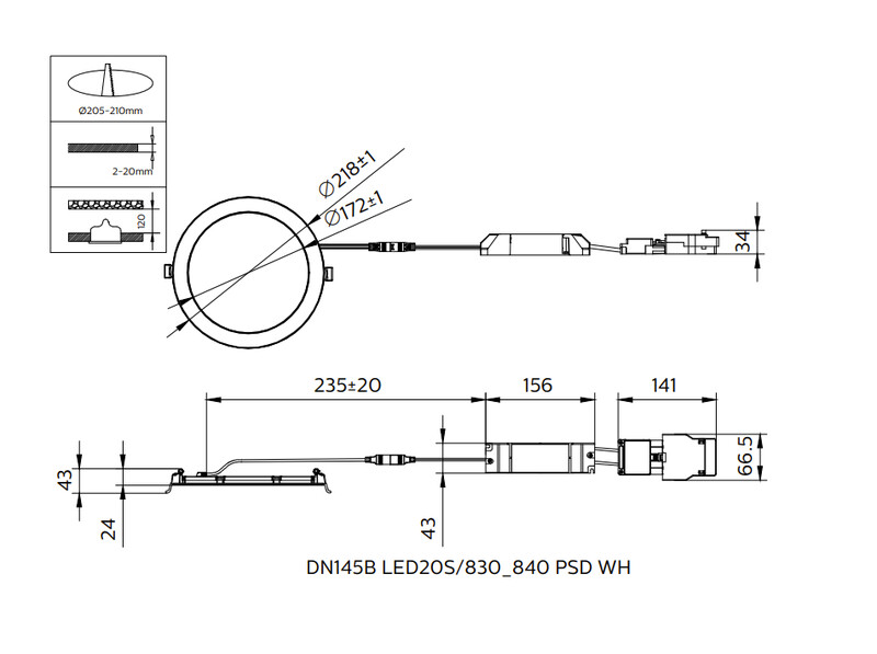 philips Alasvalo coreline downlight 2000/2100lm cct d203 dali ip44