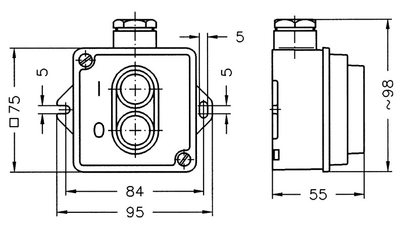 selcast Switch ip44 2-pol 1xpk16
