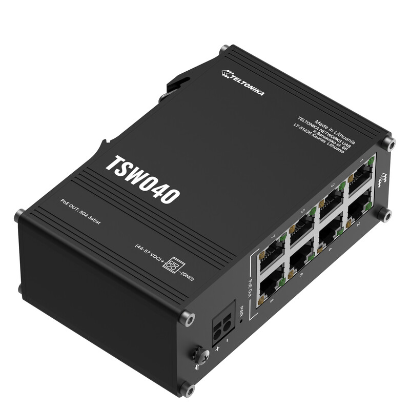 ETHERNET SWITCH 8PORT 10/100 INDUSTRIAL POE+