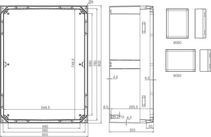 fibox Asennuskotelo pc arca 806030w